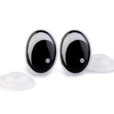 Ochi pentru păpuși cu dispozitiv de siguranță, 11x15 mm 740677 - set 4 buc