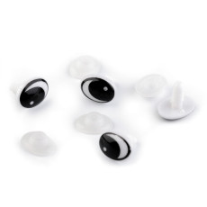 Ochi pentru păpuși cu dispozitiv de siguranță, 11x15 mm 740677 - set 4 buc