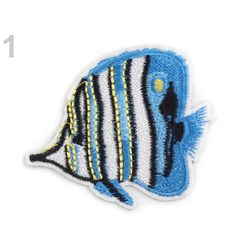 Ornamente termoadezive | Aplicație termoadezivă, model pestisor baby blue 1buc | Kreativshop.ro