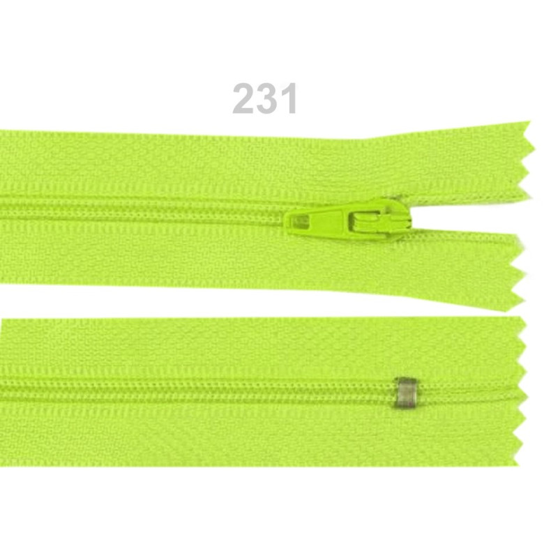 Fermoare nedetasabile -spirala | Fermoar - capat inchis - 35 cm - 231 Lime Punch neon - 1 buc | Kreativshop.ro