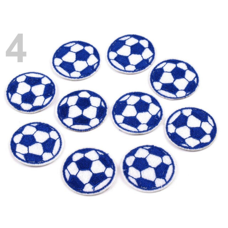 Ornamente termoadezive | Minge football termoadeziva - albastru, 30mm - 1 buc | Kreativshop.ro