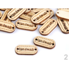 Etichete lemn - Handmade - natur - 750045 -11x23mm - set 10 buc