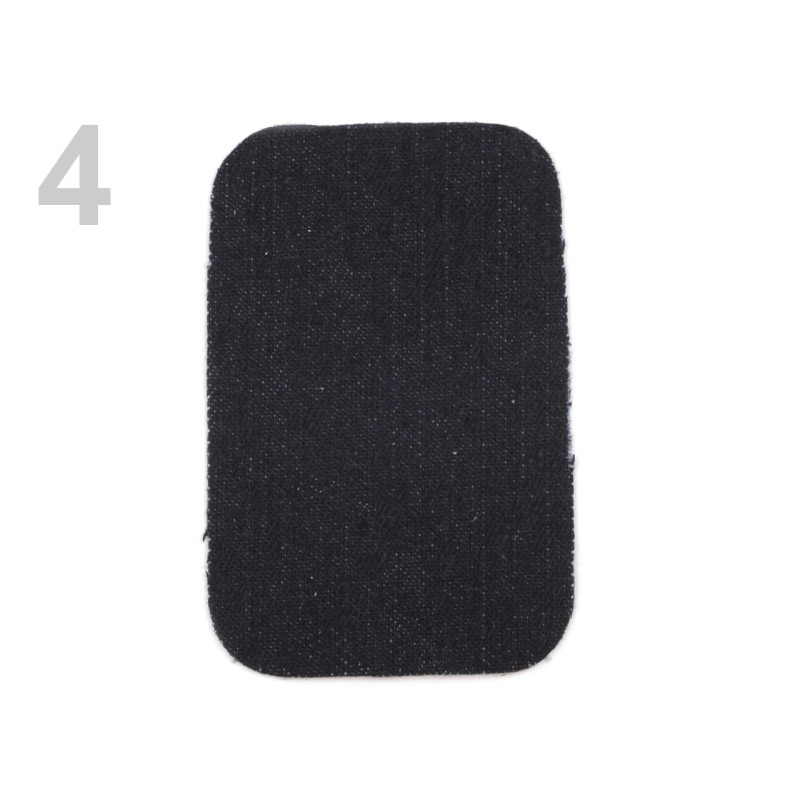 Petice fara model | Petice termoadezive Jeans - 7.6x4.9 cm - Negru - 4 | Kreativshop.ro
