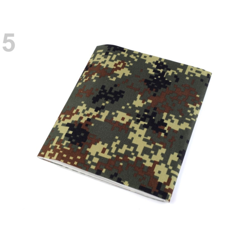 Petice fara model | Petice termoadezive Jeans -  17 x 43 cm - Camouflage Verde Muschi - 5 | Kreativshop.ro