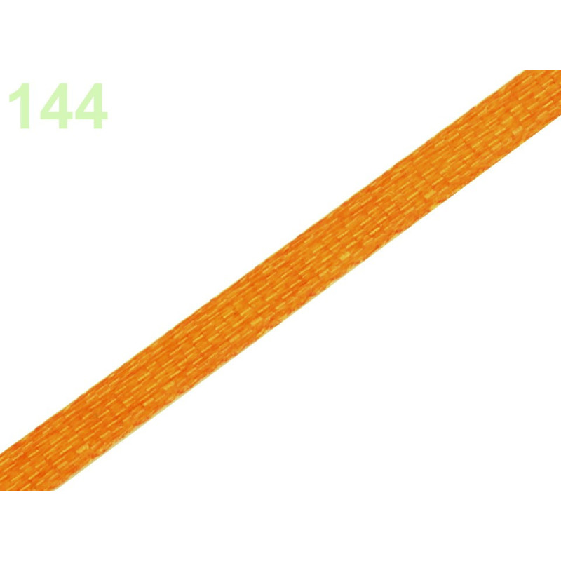 Panglică saten - 3mm - portocaliu - 5 m card | Panglici | Kreativshop.ro