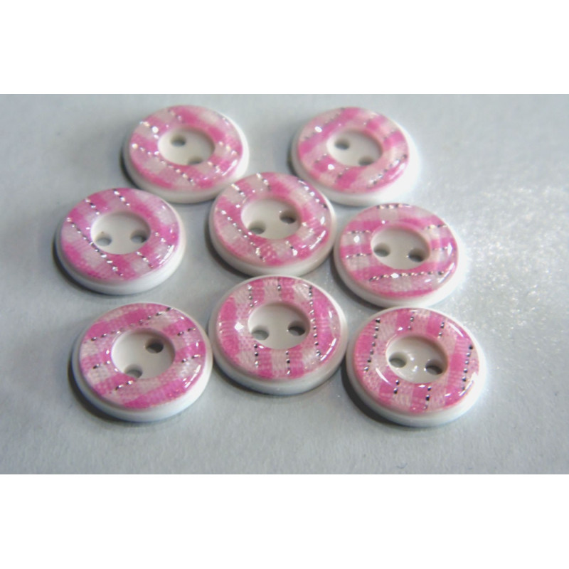 Nasture plastic, 2 gauri, 13mm - set 5buc, pink | Lichidare stoc | Kreativshop.ro