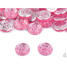 Nasture plastic Rose 13mm - set 5buc, pink