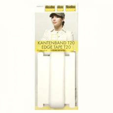 Banda termoadeziva pentru finisare margini haine - Edge Tape T20 - 20mm lat 5m lung - alb