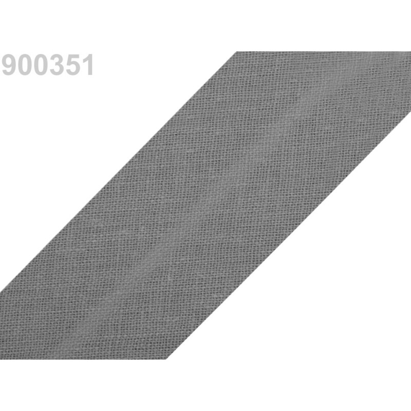 Bandă bias din bumbac, 30mm/5m - Steel Gray