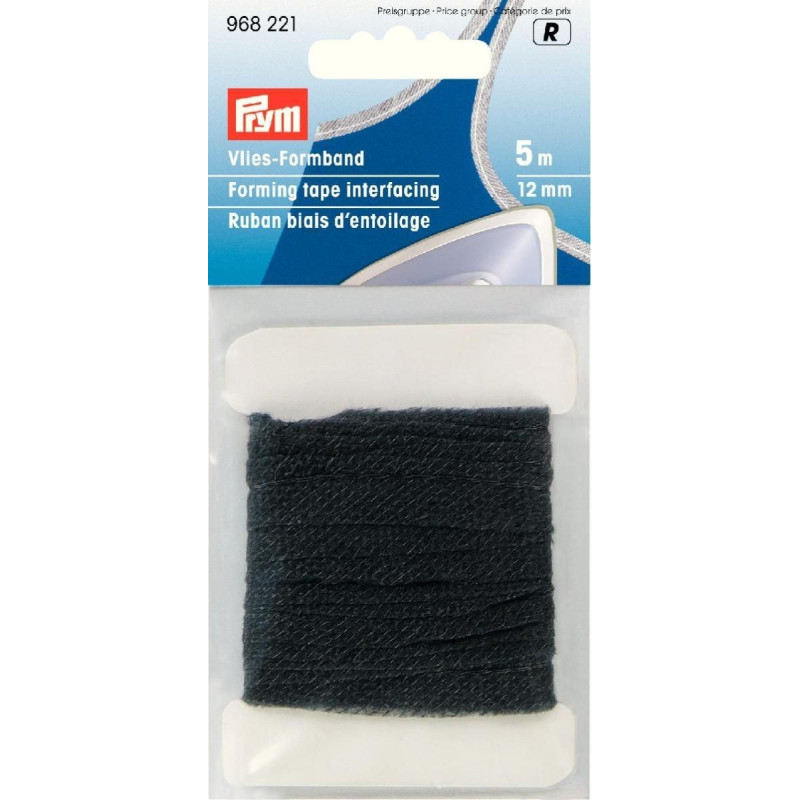 Inserţii şi adezivi pentru textile | Banda bias termoadeziva 12mm lat  5m lung - antracit - forming tape | Kreativshop.ro