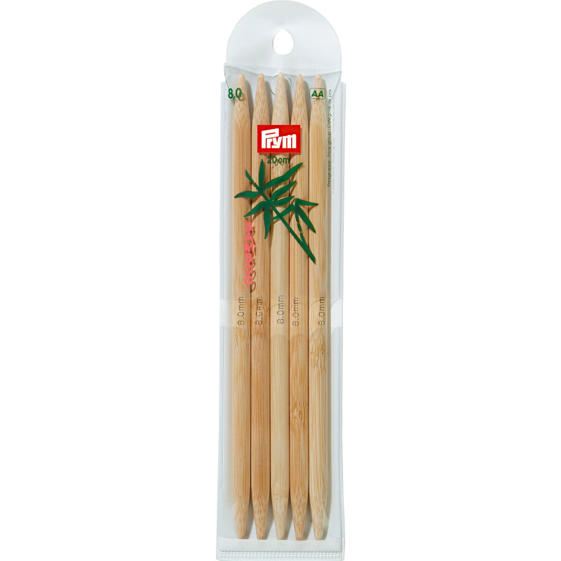 Andrele drepte din bambus, PRYM, 8mm/20cm, 5 buc/set | Andrele și accesorii | Kreativshop.ro