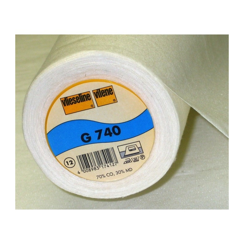 Insertie / intaritura termoadeziva G740, alb-natur - 90cm lat - pret per 0.5m | Inserții și adezivi pentru textile | Kreativshop.ro