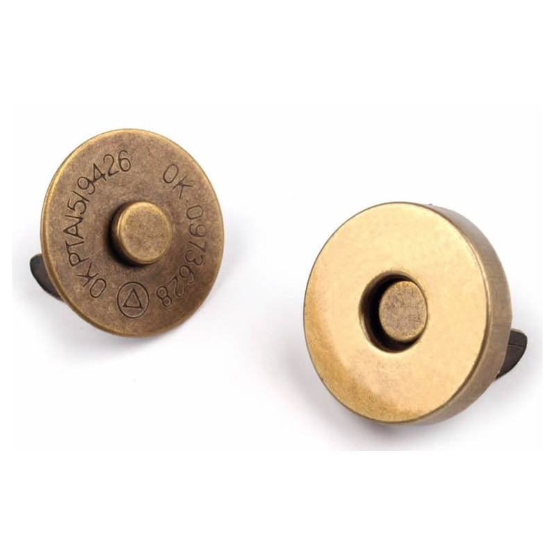 Diverse accesorii pt posete | Capse magnetice, set - 5buc, 18mm - antic | Kreativshop.ro