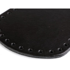 Fund geanta piele ecologica, Made in Italy, 12x36cm, negru