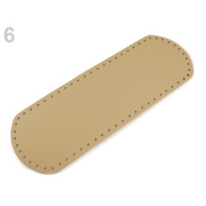 Fund geanta piele ecologica, Made in Italy, 12x36cm, ecru