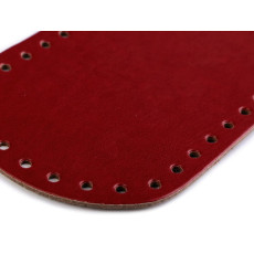 Fund geanta piele ecologica, Made in Italy, 10x30cm, rosu inchis
