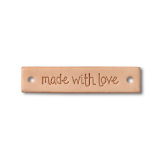 Etichetă "Made with Love" din piele, PRYM, 60x13mm