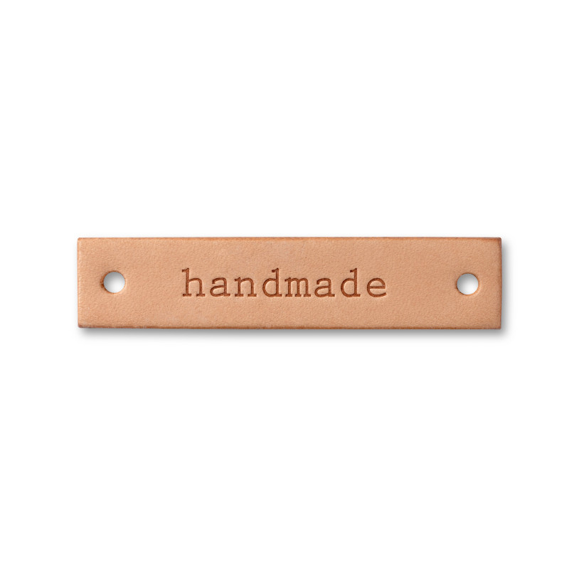 Etichetă "handmade" din piele, PRYM, 60x13mm