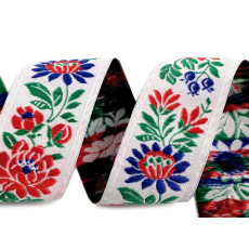 Banda tesuta cu motive traditionale, 35mm, flori