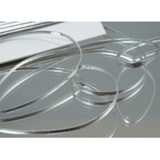 Şnur lurex argintiu plat - 2.5 mm -5 m card