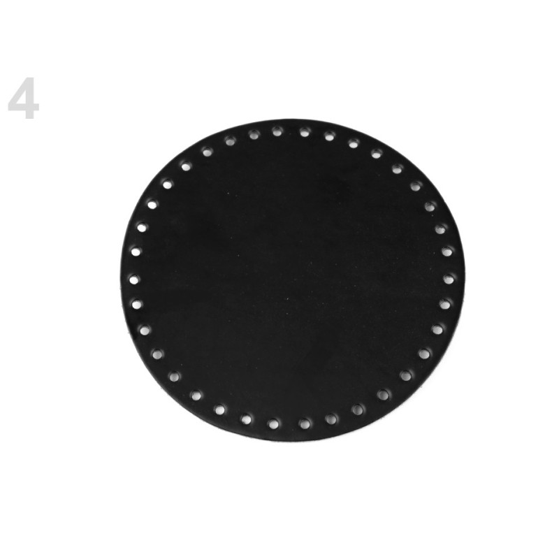 Fund geanta piele ecologica, Made in Italy, Ø16cm, negru, 790367