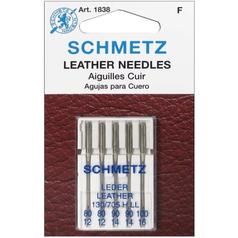 Set ace SCHMETZ Leather, pentru piele, 80-100, 130/705 HLL | Ace pentru mașina de cusut | Kreativshop.ro