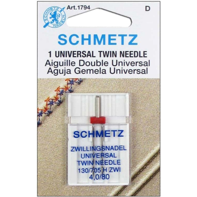 Schmetz ac dublu universal, 4mm/80, 130/705H ZWI | Ace pentru mașina de cusut | Kreativshop.ro