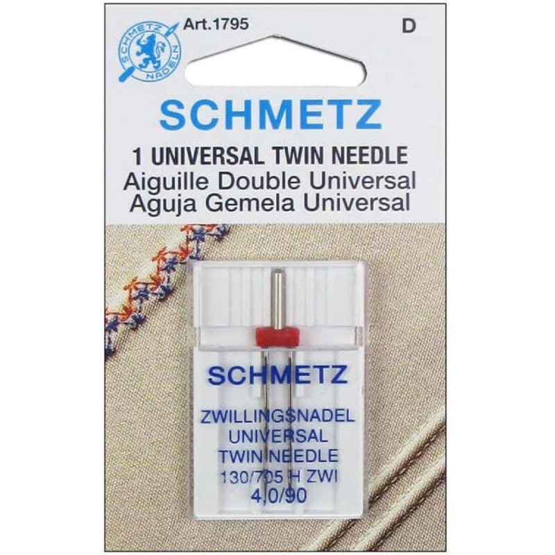 Schmetz ac dublu universal, 4mm/90, 130/705H ZWI | Ace pentru mașina de cusut | Kreativshop.ro