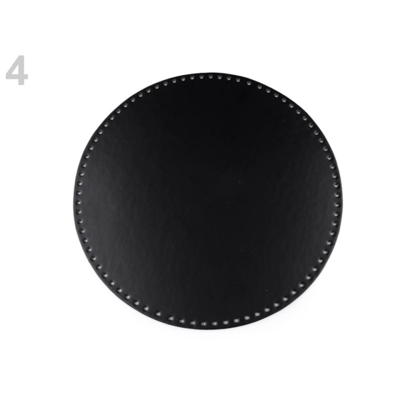 Fund geanta piele ecologica, Made in Italy, Ø25cm, negru, 790366