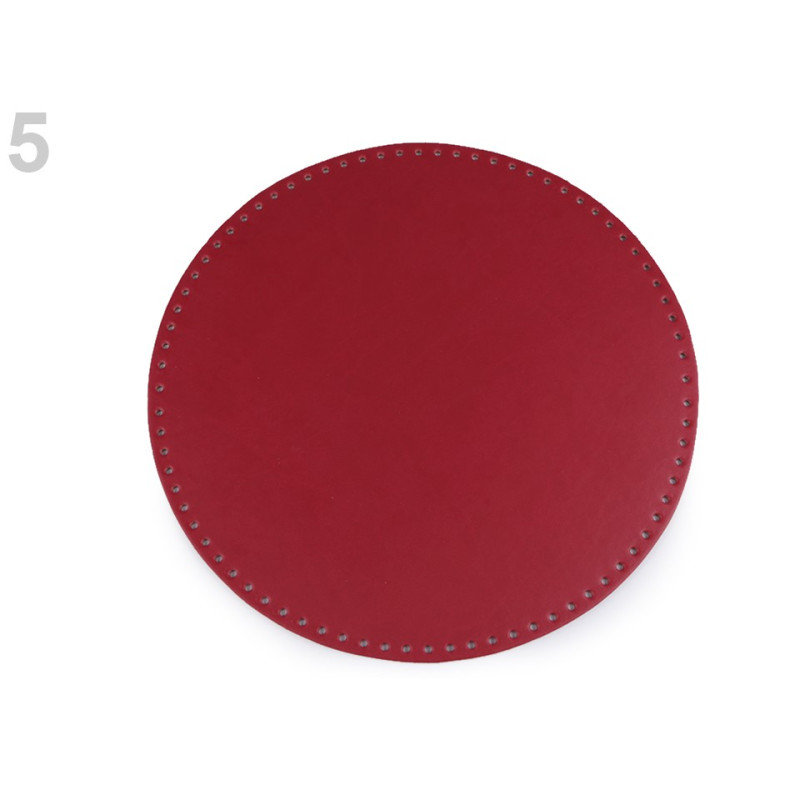 Fund geanta piele ecologica, Made in Italy, Ø25cm, rosu, 790366