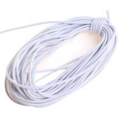 Snur elastic alb pentru masti de protectie, 2mm/10m