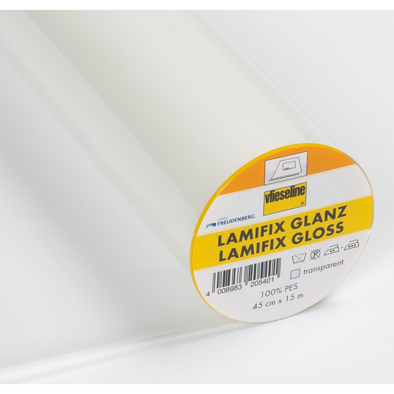 Inserţii şi adezivi pentru textile | Vlieseline Lamifix Gloss, folie termoadeziva lucioasa, 45cm lat, pret/0.5m | Kreativshop.ro