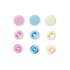 Capse rotunde din plastic, PRYM, 12,4mm, multicolor, 30 buc/set