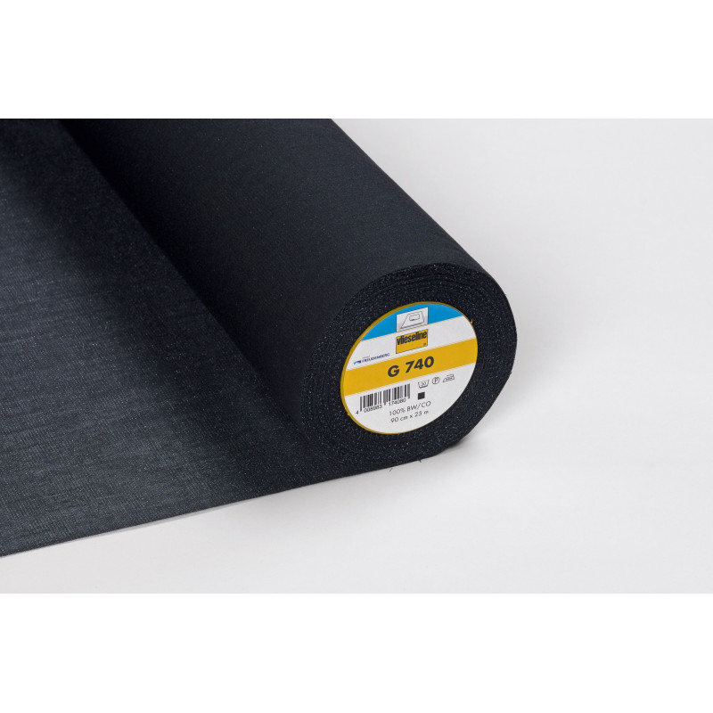 Inserţii şi adezivi pentru textile | Insertie / intaritura termoadeziva G740, negru - 90cm lat - pret per 0.5m | Kreativshop.ro