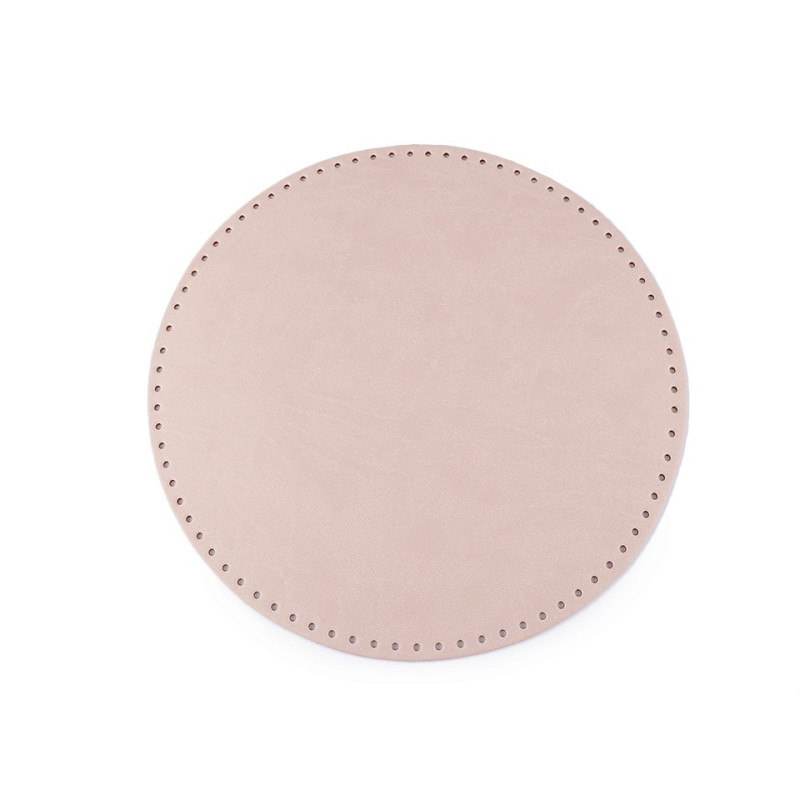 Fund geanta piele ecologica, Made in Italy, Ø25cm, roz pudra, 790366