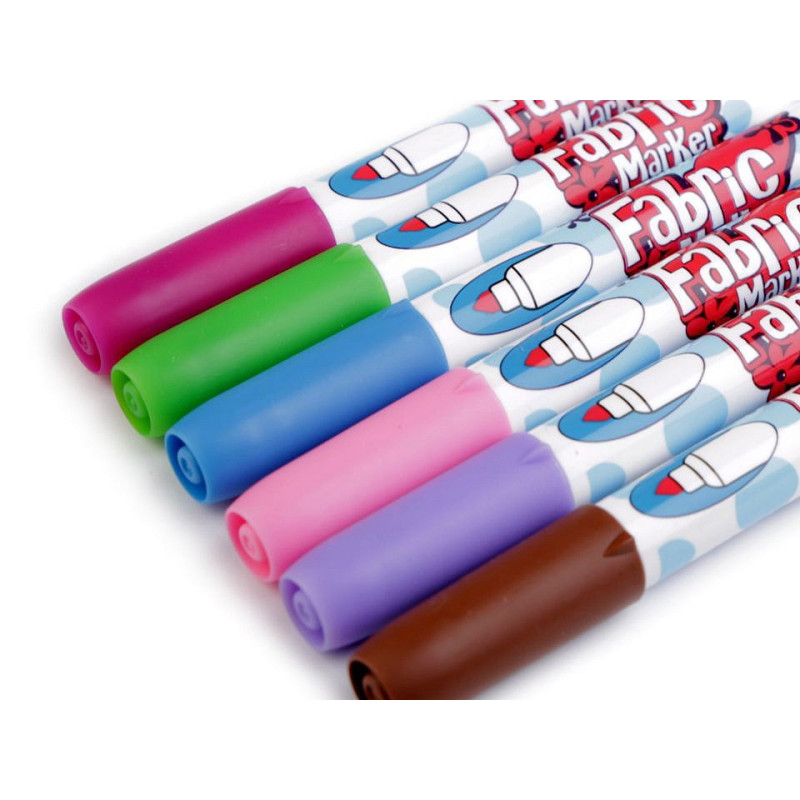 Vopsele textile | Set markere permanente pt textile, impermeabile, culori pastel, 6 buc, 750625 | Kreativshop.ro