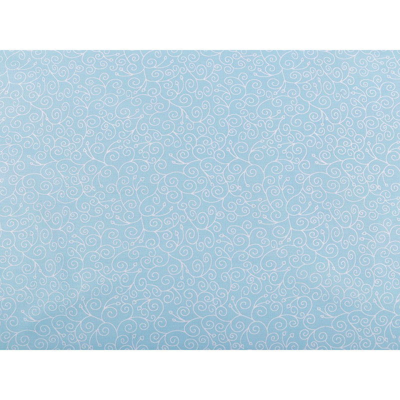 Materiale patchwork bumbac - modele marunte | Material bumbac, pret/0.5m, 140cm lat, patchwork - spirale, albastru azur | Kreativshop.ro