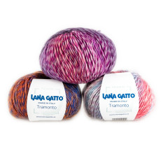 Fir de tricotat Lana Gatto, Tramonto, lână 100%, 50g