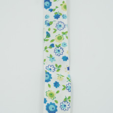 Bandă bias cu flori - 18mm - flori albastru mari, pret/m
