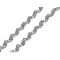 Bandă zigzag lurex, 9mm, 3m/buc