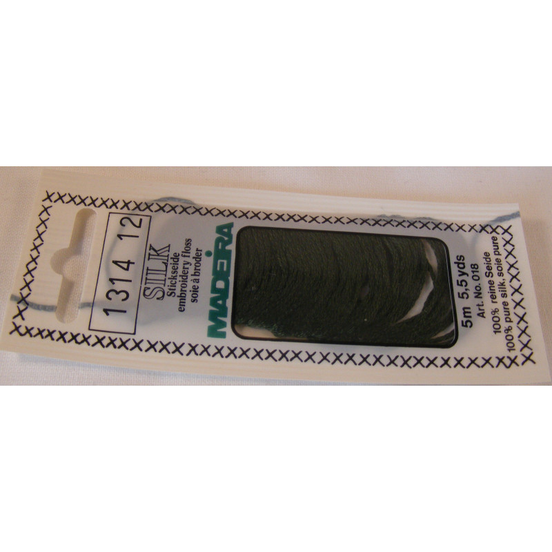 Aţă de brodat mătase Silk Madeira - 1314 - verde inchis | Ațe de brodat | Kreativshop.ro