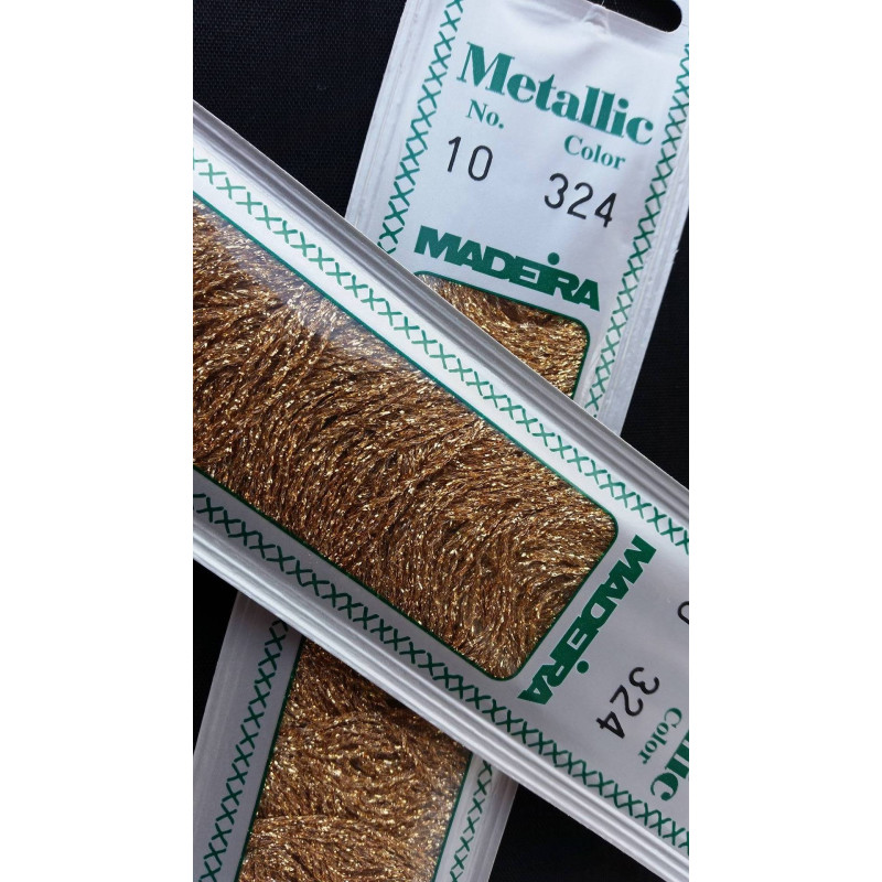 Aţă Madeira Metallic - Metallic Perle - Heavy Metal | Ata metalica de brodat Metallic Madeira - No.10, 20m, 324 - auriu | Kreativshop.ro