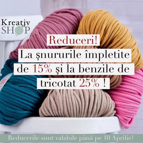 instagram-3 ✨Noi reduceri la #kreativshop_ro !🌈
📌De data aceasta prețurile la șnururi împletite și benzile de tricotat au intrat la apă cu -15% respectiv -25%✂️
📌Nu ratați ocazia de a vă face plinul din aceste produse acum la preț mai avantajos!✨
Spor la creativitate!🎉
.
.
.

.
.
#diy #lucrudemana #handmade #reduceri #sale