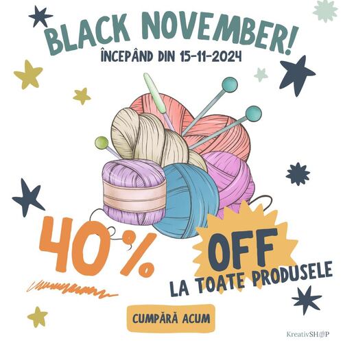 instagram-1 🪡 Kreativshop vă oferă cea mai mare reducere de preț pentru toată gama de produse.
🍁 Începând din 15 noiembrie reducem prețurile tuturor produselor cu 40%! 
🧶 Vizitați magazinul nostru și faceți-vă plinul pentru pregătirile de sărbători!
.
.
.
.
.
.
 #materialetextile #kreativshop #handmaderomania #mercerie #mercerieonline #embroidery #diycrafts #broderie #handmadegifts #diyideas #crosetate #handmadecrafts #knitting #tricotaje